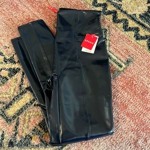 NET Spanx Patent Leather Navy Leggings